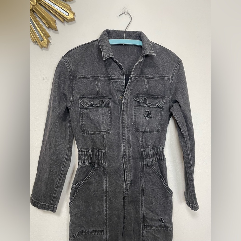 Universal Thread Distressed Denim Utility Jumpsui… - image 3